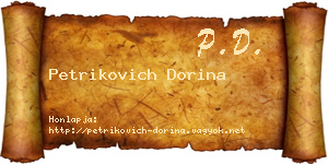 Petrikovich Dorina névjegykártya